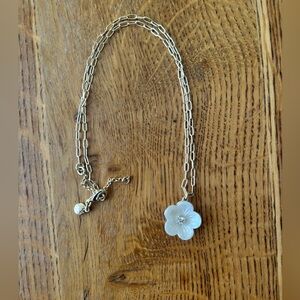 LOFT Chic Silver Floral Pendant Necklace